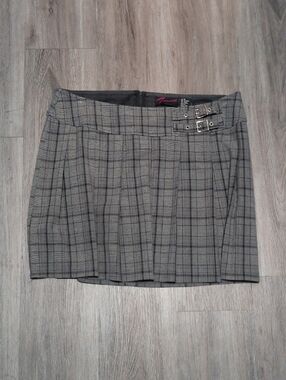 Rare Vintage Torrid Pleated School Girl Skirt Gray Plaid Sz 12